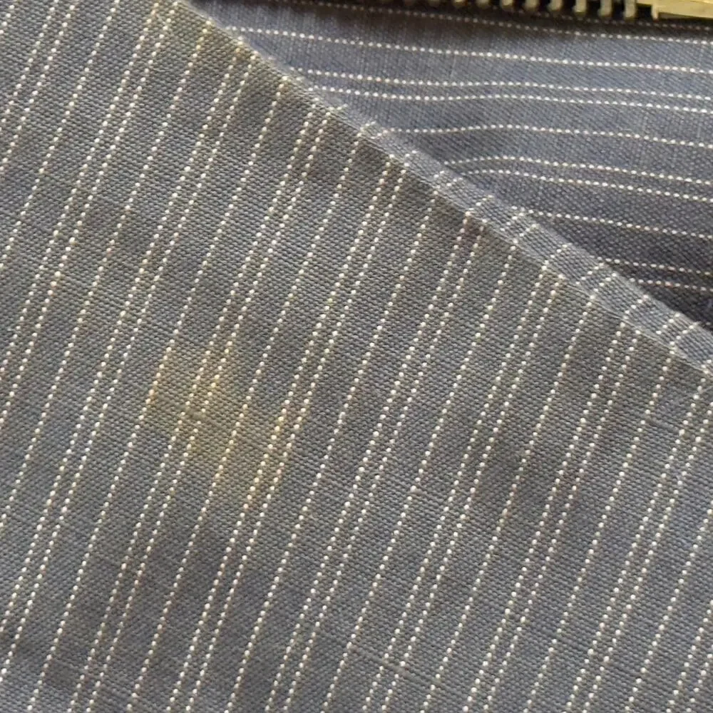 John Varvatos Star USA 5 Pocket Zip Button Linen Blue PinStripe Blazer Jacket 42